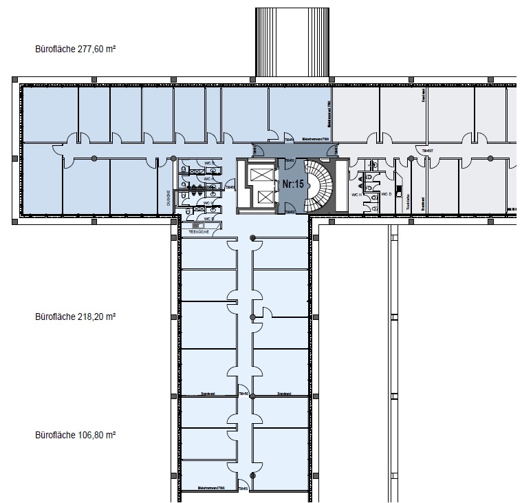 Grundriss Hausnr 15 - 3 OG - 638,10 m²