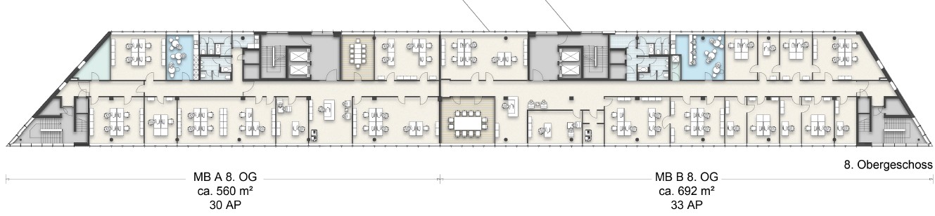 Grundriss 8.OG - Musterplanung