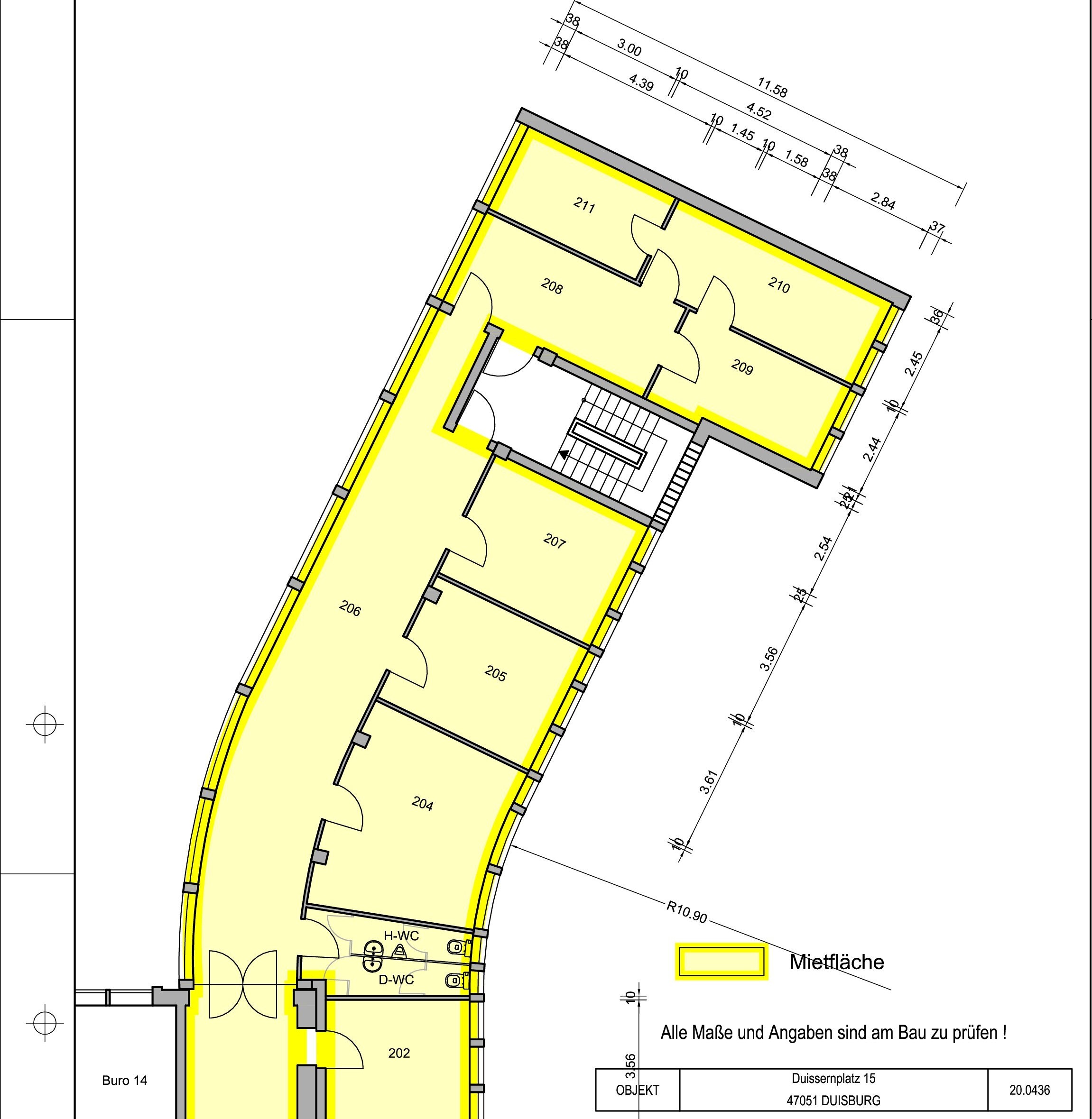 Duissernstr. 3, 47051 Duisburg_Seitenflügel rechts_2. OG, Grundrissplan