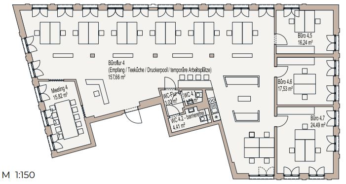 Grundriss 1. -3.OG Musterplanung Großraum