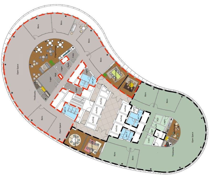 Grundriss Musterplanung Regelgeschoss