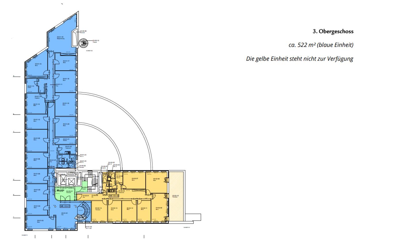 Grundriss 3.OG - 522 m²