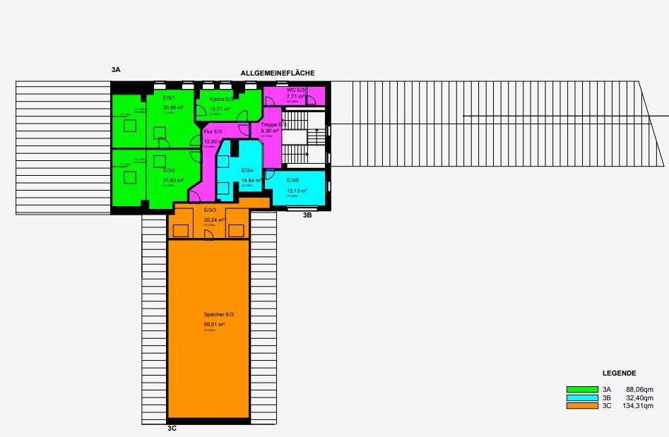 Grundriss 3 OG - 120,46 m²