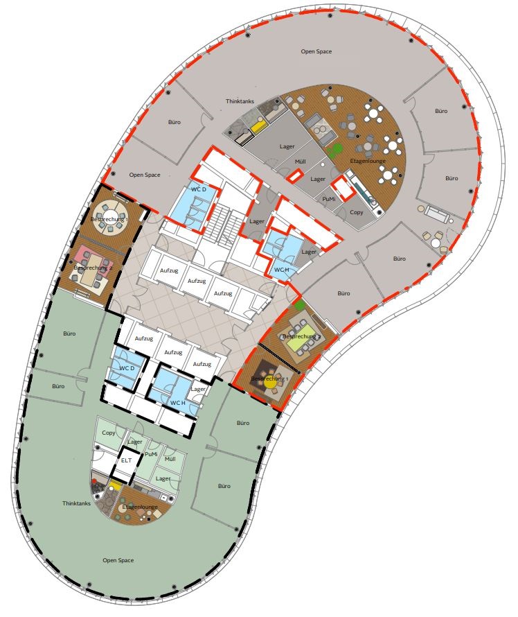 Grundriss Musterplanung Regelgeschoss