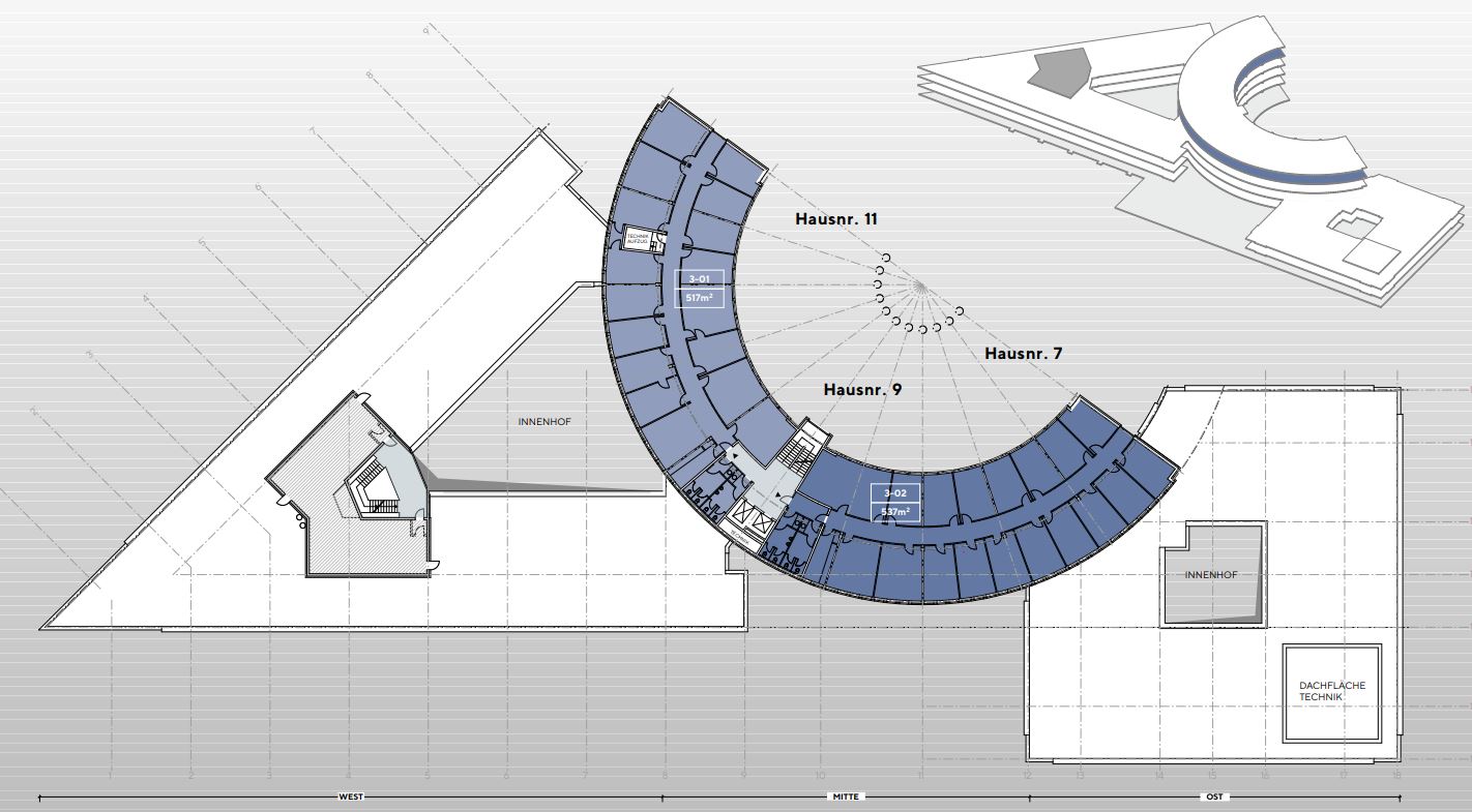 Grundriss 3.OG - 1.054 m²