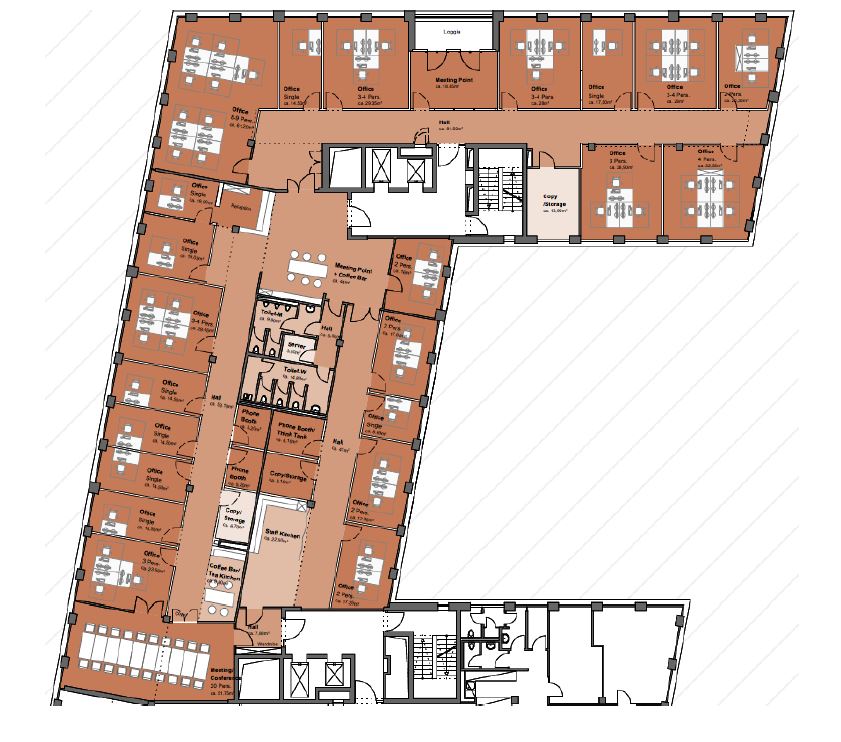 Grundriss 3.OG - 1.029 m²