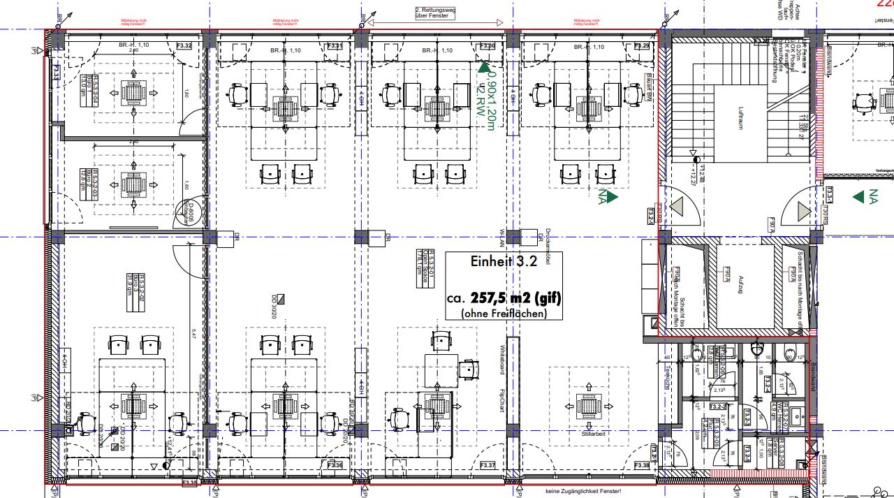 Grundriss 3.OG - 265,23 m² - Galeriehaus