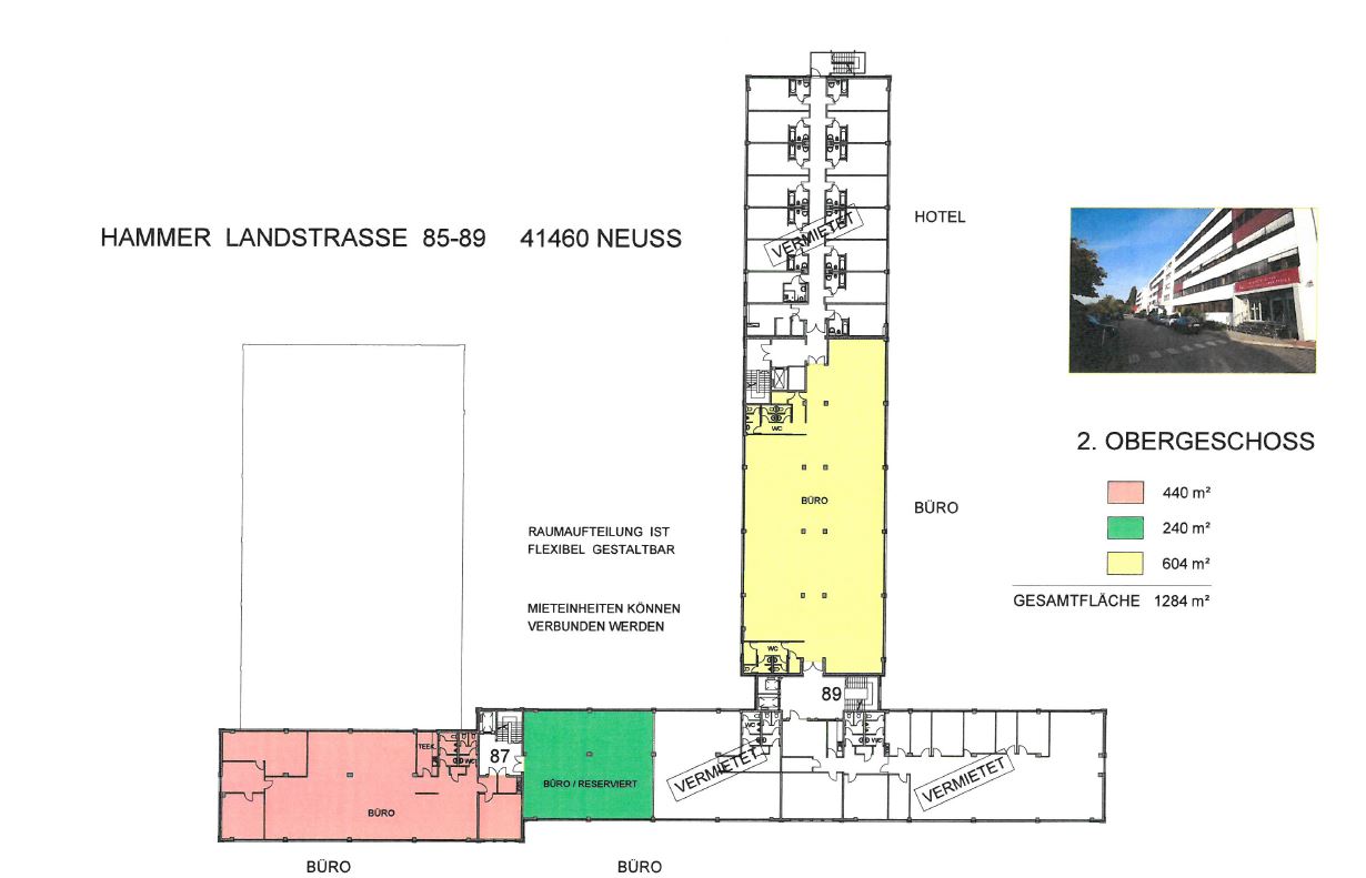 Grundriss 2 OG - 1284 m²