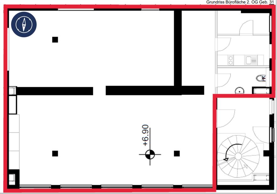 Grundriss 2.OG - 130 m² Gebäude 31