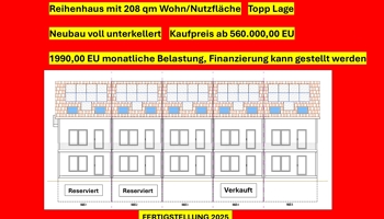 Neubau Reihenhaus voll unterkellert in TOP Lage